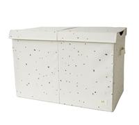 3 Sprouts Baule Portagiochi Bambini, Grande con Coperchio, Terrazzo Crema | contenitore portagiochi extra large con coperchio; per cameretta, sala giochi e peluche; pieghevole; si piega per riporlo