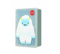 3 Sprouts Bento Box Silicone Bambini, Yeti | silicone per alimenti; scomparti multipli; per scuola e asilo; adatto a snack e pranzo; chiusura morbida per mani piccole
