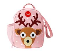 3 Sprouts, Borsa Porta Pranzo Termica con Tracolla, Ideale per Trasportare e Conservare le Pietanze dei Bambini, Decorata con Cerbiatto Rosa, 26,5x8,9x20,3 cm