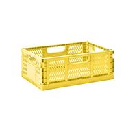 3 Sprouts - Cassette Pieghevoli in Plastica - Ideali per Campeggio e Uso Domestico - Giallo