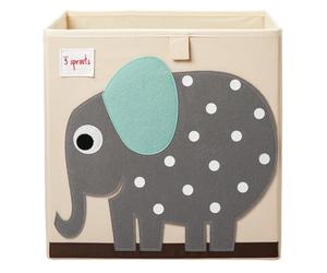 3 Sprouts Cubo Portaoggetti 33x33 cm, Box Pieghevole, Elefante | compatibile con scaffali; per giochi, libri e accessori; cameretta e sala giochi; facile da piegare quando non serve