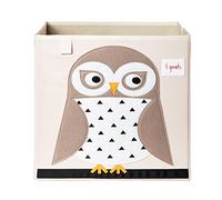 3 Sprouts Cubo Portaoggetti 33x33 cm, Box Pieghevole, Gufo | compatibile con scaffali; per giochi, libri e accessori; cameretta e sala giochi; facile da piegare quando non serve
