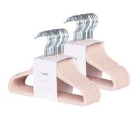 3 Sprouts - Grucce in Velluto per Bambini - Appendini Antiscivolo Salvaspazio per Armadio - Confezione da 30 - Rosa