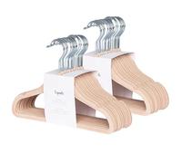 3 Sprouts - Grucce in Velluto per Bambini - Appendini Antiscivolo Salvaspazio per Armadio - Confezione da 30 - Nocciola