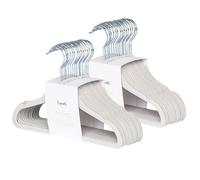 3 Sprouts - Grucce in Velluto per Bambini - Appendini Antiscivolo Salvaspazio per Armadio - Confezione da 30 - Grigio