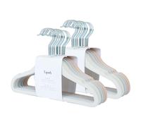 3 Sprouts - Grucce in Velluto per Bambini - Appendini Antiscivolo Salvaspazio per Armadio - Confezione da 30 - Assortiti Crema + Grigio + Nocciola