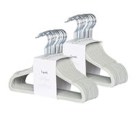 3 Sprouts - Grucce in Velluto per Bambini - Appendini Antiscivolo Salvaspazio per Armadio - Confezione da 30 - Verde