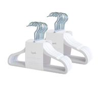 3 Sprouts - Grucce in Velluto per Bambini - Appendini Antiscivolo Salvaspazio per Armadio - Confezione da 30 - Bianco