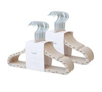 3 Sprouts - Grucce in Velluto per Bambini - Appendini Antiscivolo Salvaspazio per Armadio - Confezione da 30 (Doppio punto e beige)