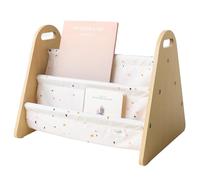 3 Sprouts Libreria Bambini Doppia Faccia - Libreria Montessori Per Bambini - Porta Libri Bambini Salvaspazio - Scaffale Montessoriano Legno - Libreria Bimbi Cameretta Montessoriana, Crema Terrazzo