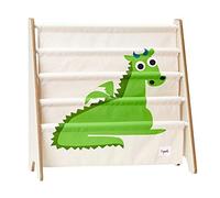 3 Sprouts, Libreria Frontale Montessoriana per Bambini, Ideale per Organizzare e Contenere Libri, Scaffale Libreria Decorata con Drago Verde, 61x63x25,4 cm