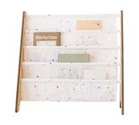 3 Sprouts, Libreria Frontale Montessoriana per Bambini, Scaffale Libreria Realizzata in Poliestere Riciclato, Ideale per Contenere Libri, Colore Terrazzo Crema, 61x63x25,4 cm