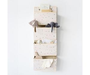 3 Sprouts Organizer da Appendere, 4 Tasche e 2 Ganci, Terrazzo Crema | organizer pensile; per pannolini, vestiti, giochi e cameretta; aggancio alla porta; libera spazio su scaffali e mobili