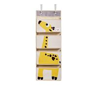 3 Sprouts, Organizer da Muro con Ganci e 4 Tasche, Decorato con Giraffa Gialla, Ideale per Contenere Oggetti e Giochi, Pratico e Sicuro, Realizzato in Feltro, 94x35x10 cm
