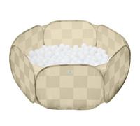 3 Sprouts Piscina Palline Pieghevole, Palline Non Incluse, Scacchiera Beige | area gioco interna; lati morbidi per gioco controllato; per cameretta e sala giochi; montaggio semplice per uso in casa