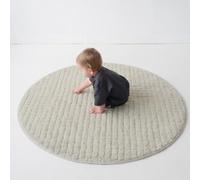 3 Sprouts Tappetone Giochi Bimbo in Pile Effetto Peluche - Beige | Diametro 120 cm - Tappeto Gioco Neonati Pieghevole - Tappeto Tummy Time Neonati - Tappeto Morbido per Bambini