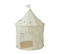 3 Sprouts, Tenda da Gioco per Bambini, Realizzata in Poliestere Riciclato, Ideale per Giocare in Cameretta e in Sala Giochi, Colore Gingham Beige, 100x100x135 cm