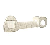3 Sprouts Tenda Tunnel Gioco Bambini, Quadretti Beige | set tenda e tunnel gioco; pieghevole; per gioco interno, movimento e cameretta; si ripone piatto dopo il gioco; uso interno