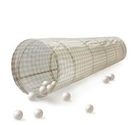 3 Sprouts Tunnel Gioco Bambini, Tessuto Riciclato, Quadretti Beige | tunnel gioco pieghevole; per gioco interno e movimento in cameretta; si ripone facilmente; si ripone piatto dopo il gioco