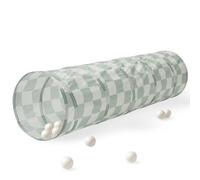3 Sprouts Tunnel Gioco Bambini, Tessuto Riciclato, Scacchiera Verde | tunnel gioco pieghevole; per gioco interno e movimento in cameretta; si ripone facilmente; si ripone piatto dopo il gioco
