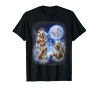 3 Squirrel Moon - Tre Howling Nuts Funny Wildlife Scoiattolo Maglietta