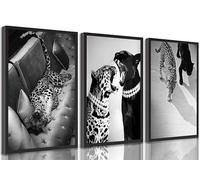 3 stampe artistiche da parete in bianco e nero con ghepardo vintage alla moda leopardo selvatico, decorazione da parete, poster per camera da letto, soggiorno, appartamento, decorazione per la casa
