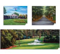 3 stampe Augusta National Camellia Hole 10 Magnolia Lane Masters Golf Pan5