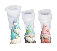 3 Stampi 3d Per Gnomo Di Pasqua In Silicone,Silicone Per Natale,Per Innaffiare,Candele Fai Da Te E Sapone,Per Decorazioni Natalizie