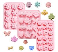 3 stampi a forma di orsetto gommoso, per cubetti di ghiaccio, in silicone, a forma di farfalla, a forma di fiori, per fai da te, orsetti gommosi, cioccolato, caramelle, cubetti di ghiaccio, torte