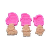 3 stampi in silicone a forma di Babbo Natale a tema natalizio, versatili stampi da forno per torte, dessert, biscotti, decorazioni creative a forma di torta
