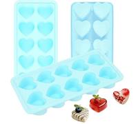 3 stampi in silicone a forma di cuore per cioccolato, 10 stampi per muffin in silicone per la cottura, mini stampi antiaderenti a forma di cuore, stampi per cupcake per morsi di uova, tortine