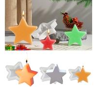 3 stampi in silicone a forma di stella WISIRENT, stampi in silicone a forma di stella, a cinque punte, a forma di stella in silicone, per Natale, autunno, per lavori di bricolage, fai da te