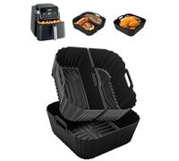 3 stampi in silicone per friggitrice ad aria calda Ninja Air Frye PRO 4.7L/Max 6.2L/Cosori 5.5L/6L/Philips 6.2L, Air Fryer inserto in silicone (3 pezzi nero)