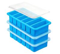 3 stampi per brodo a cubetti, zuppa di congelamento, brodo e salsa congelamento 6 x 120 ML per contenitore per porzioni perfette, pratico contenitore per alimenti in silicone (blu)