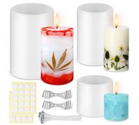 3 stampi per candele in silicone, rotondi, per candele, in silicone, per candele con stoppino per candele, stampo in silicone fai da te per ornamenti artigianali, candela profumata, sapone fatto a