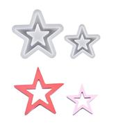3 Stampi per Candele In Silicone, Tre Stelle di Diverse Dimensioni, Per la Decorazione Degli Alberi Di Natale, Adatto Per Candele Profumate Fai Da Te, Decorazioni Natalizie