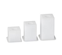 3 stampi per candelieri realizzati a mano, quadrati, a righe, in silicone