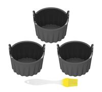 3 stampi per friggitrice ad aria calda, 1 pennello per olio, stampo per friggitrice ad aria calda, stampi per uova da forno, cupcake