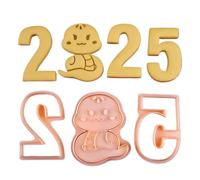3 stampi per la cottura del formaggio fondente - biscotti cinesi di Capodanno, biscotti di Capodanno Cutter | 2025 Snake Cookie Cutter, taglierina a pressione 3D per il festival