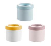 3 stampi rotondi in silicone per cubetti di ghiaccio 3D, colore rosa pastello, blu, giallo, 9,9 x 8,9 cm
