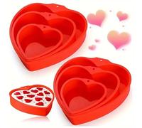 3 stampo torta cuore silicone,Stampi In Silicone Per Torte Fatte In Casa,Stampi Per Torte Arcobaleno A Forma Di Cuore,Stampi Per Caramelle,Torte Fondenti 3d Per Torte,Mousse,Stampi In Silicone