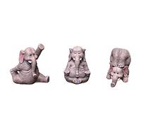 3 statuette a forma di elefante per yoga, statua creativa, decorazione per la casa, scrivania, decorazione estetica, regalo per fortuna e prosperità, statue di animali in resina