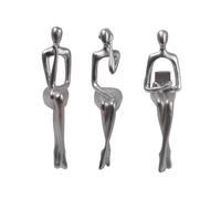 3 statuette di sculture astratte della statua del pensatore seduto per la