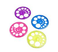 3 stencil circolare, modello geometrico, righello di disegno, rotondo, geometrico, stencil rotondo in plastica, per disegno goniometro a 360°, tracciatore circolare, strumenti per disegno scuola di