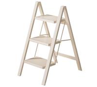 3 Step Ladder, Folding Stepladders, Multi-purpose Stepladders, Portable Folding Stool for Indoor House(Beige)