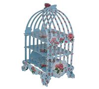 3 Strati Cupcake Stand Floreale Gabbia Uccelli Torta Dolce Negozio Alto Tè