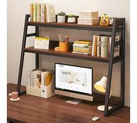 3 strati Libreria da scrivania, scaffale portaoggetti da scrivania dal design trapezoidale, libreria da banco multifunzionale in metallo, adatta per scrivanie da dormitorio uffici domestici (115cm)