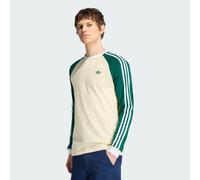 3-STRIPES LONGSLEEVE T-shirt Warm Vanilla / Collegiate Green XS