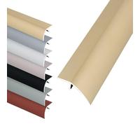 3 Strisce Transizione in Alluminio, Profilo di Soglia Autoadesive Larghe 5 cm for Coprire le Differenze di Altezza dei Telai delle Porte(Gold,35.4x2inch/90x5cm)