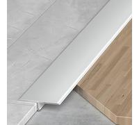 3× Striscia di transizione for unire le fessure del pavimento, modanatura a T in alluminio, soglie delle porte, striscia divisoria piatta for pavimenti, bordo della porta(Silver,50*7mm(1.97*0.27in))